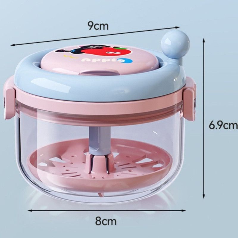 Hand Crank Centrifugal Retainer Cleaning & Storage 2-in-1 Case, Denture and Aligner Cleaner Box with Built-in Mirror—White