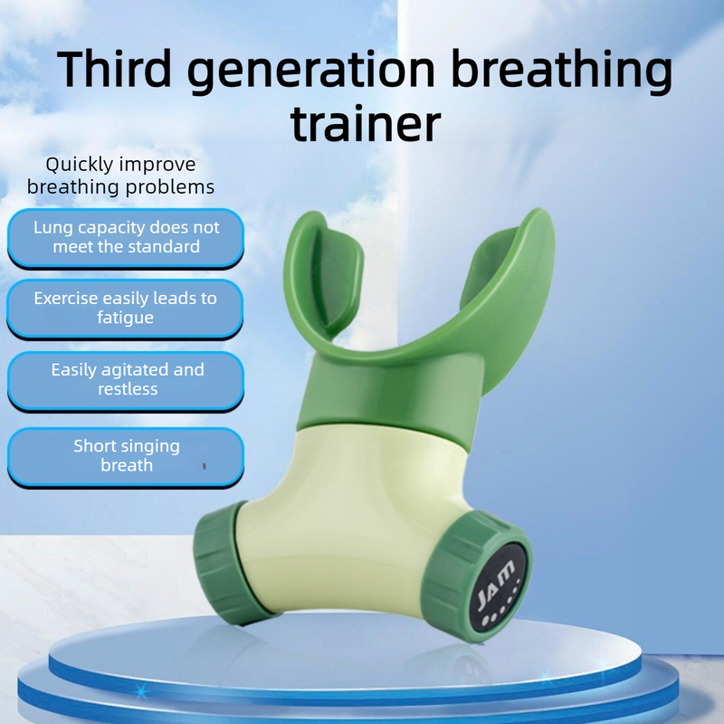 Adjustable Resistance Breathing Trainer, Portable Lung Capacity Exerciser, Respiratory Training Device for Home Use—Purple