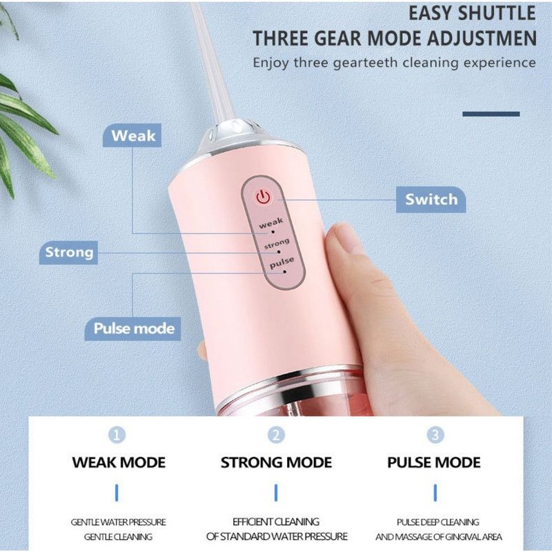 Portable Electric Oral Irrigator, Rechargeable Water Flosser, Handheld Dental Cleaner for Oral Care—White