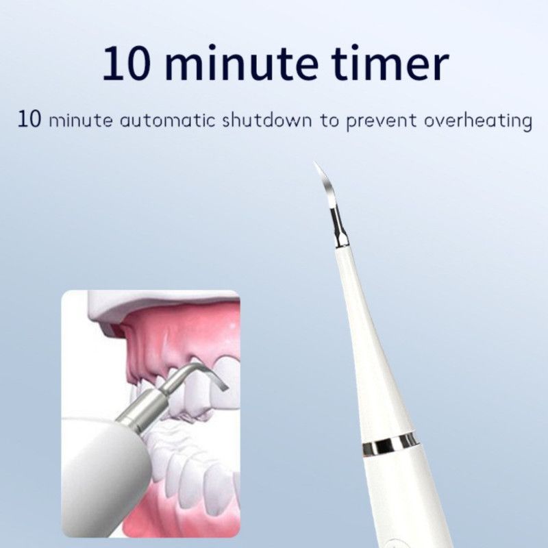 Multifunctional Electric Dental Cleaner, Tartar Remover, 2-in-1 Handheld Electric Toothbrush Oral Cleaning Device—White