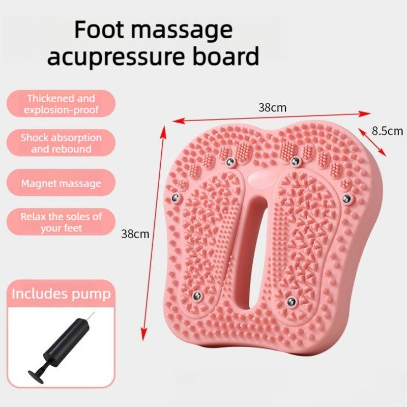 Foot Massage Mat, Home Acupoint Step Trainer, Magnetic Foot Pressure Pad—Pink