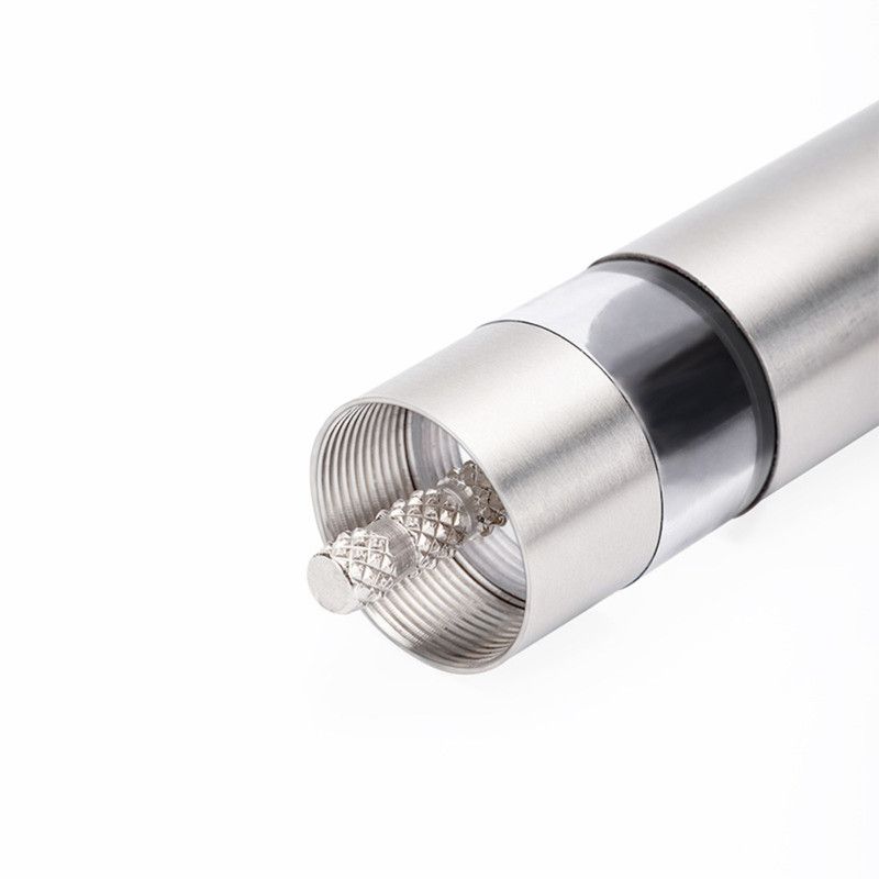 Stainless Steel Push-Type Pepper Grinder, Portable Manual Spice Mill, Pepper & Sea Salt Grinder