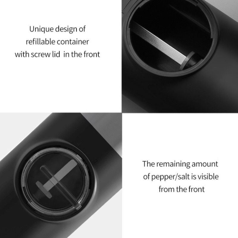 Type-C -Electric Pepper Grinder, 5-level Adjustable Spice Mill With LED Light, Automatic Salt & Pepper Grinder