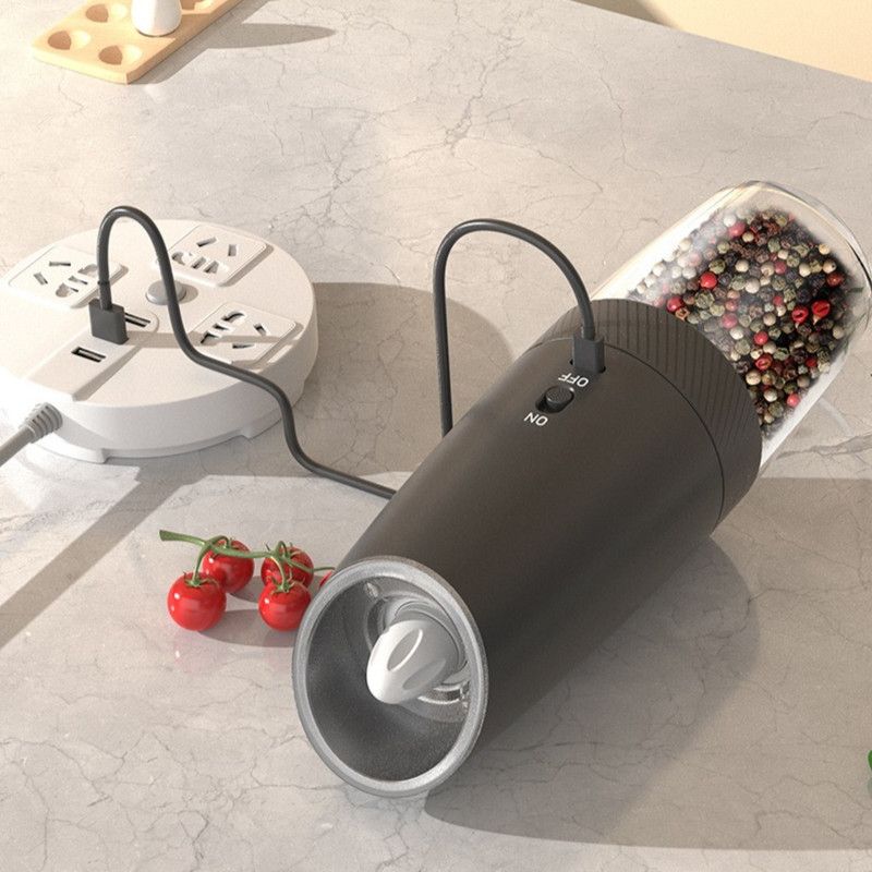 Gravity Electric Pepper Grinder, Type-C Rechargeable Spice Mill, Ceramic Burr Salt & Pepper Grinder For Kitchen