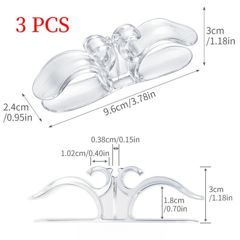 Cord Winder, Home Appliance Plug Holder, Invisible Cable Organizer for Kitchen Counter, 3-Pack - Clear