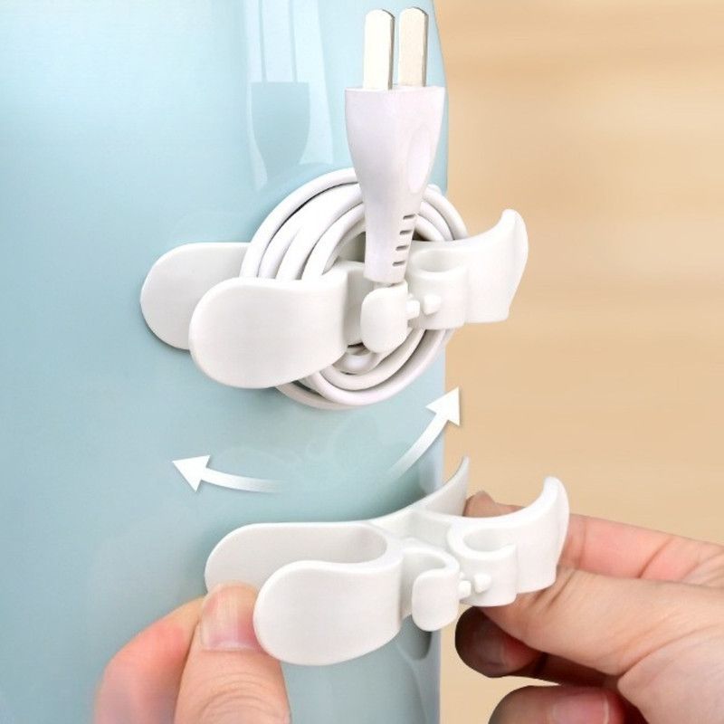 Cord Winder, Home Appliance Plug Holder, Invisible Cable Organizer for Kitchen Counter, 3-Pack - Clear