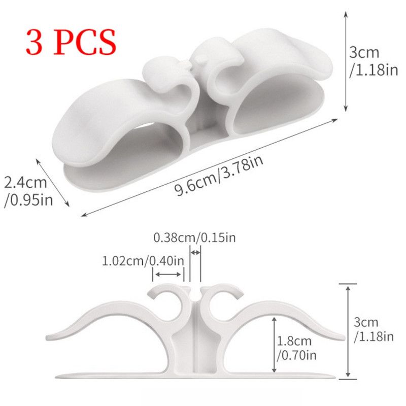 Cord Winder, Home Appliance Plug Holder, No Trace Cable Organizer for Kitchen Desk, 3-Pack—White