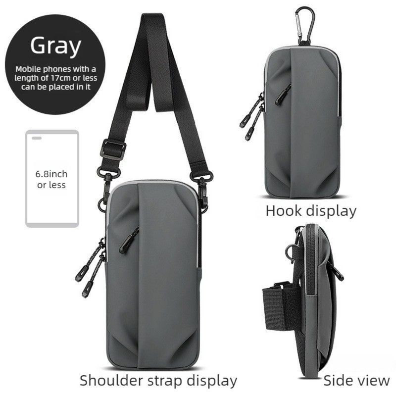 Multifunctional Sports Phone Arm Bag, Dual-use Crossbody Pouch for Running, Fitness & Cycling—Gray