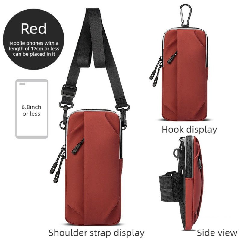 Multifunctional Sports Phone Arm Bag, Dual-use Crossbody Pouch for Running, Fitness & Cycling—Red