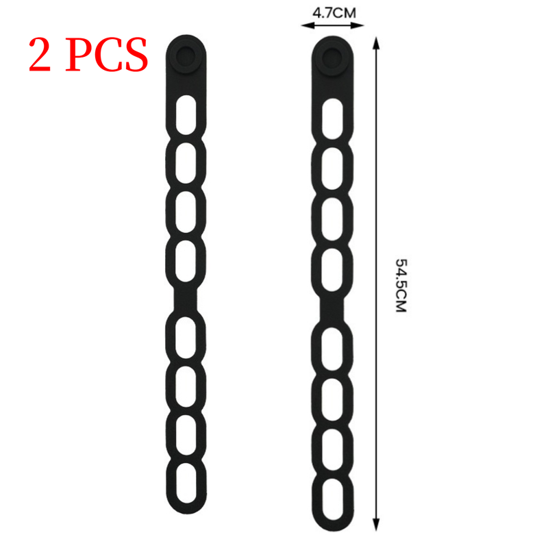 Lunch Box Strap, Adjustable Snap Lid Holder, Portable Pot Cover Fastening Band for Outdoor Use, 2-Pack—Black