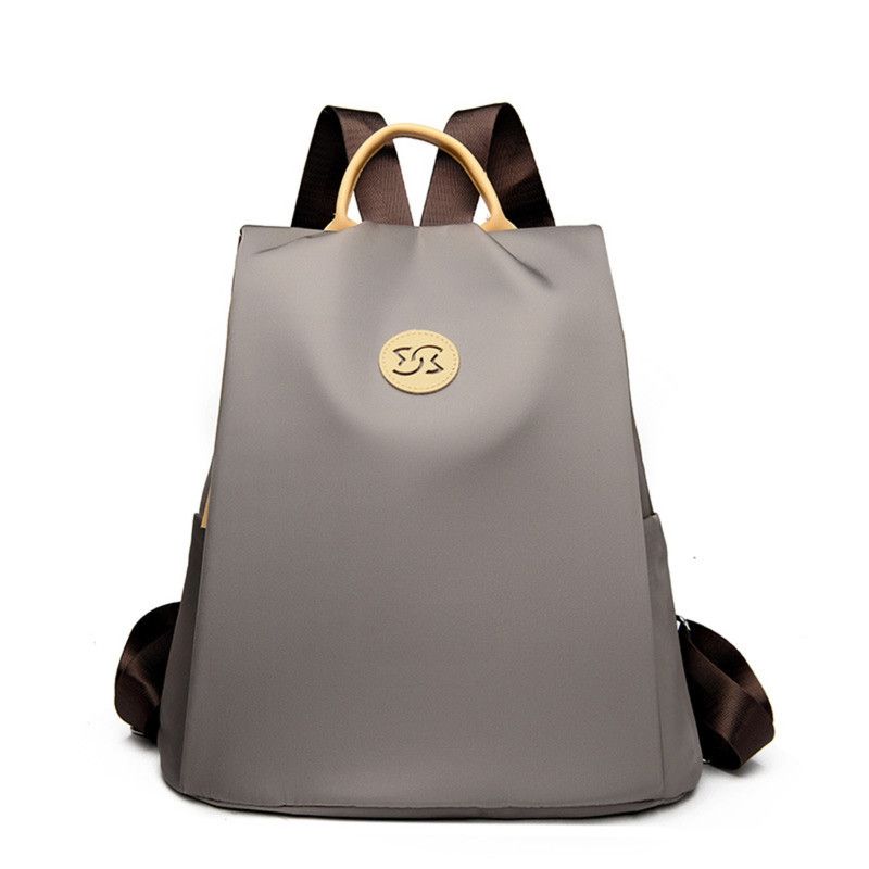 Nylon Anti-Theft Backpack, Large-Capacity Water-Resistant Travel Laptop Bag, Daily Commute Rucksack—Gray