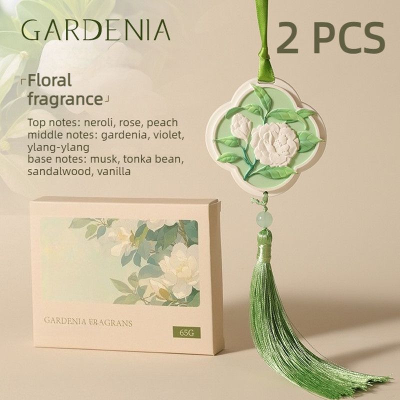 2 pcs Fragrance Stone Hanging Ornament, Long-Lasting Odor-Removing Scent Tablet for Car & Wardrobe—Green