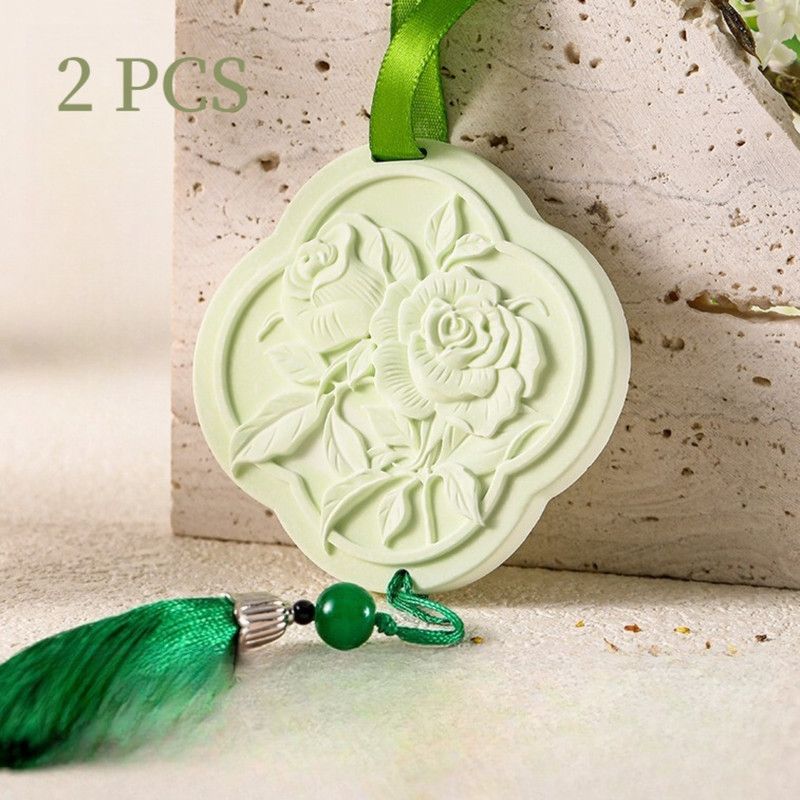 2PCS-3D Relief Fragrance Stone Hanging , Odor-Removing Solid Scent Tablet for Cars & Wardrobes—Night-Blooming Jasmine Scent