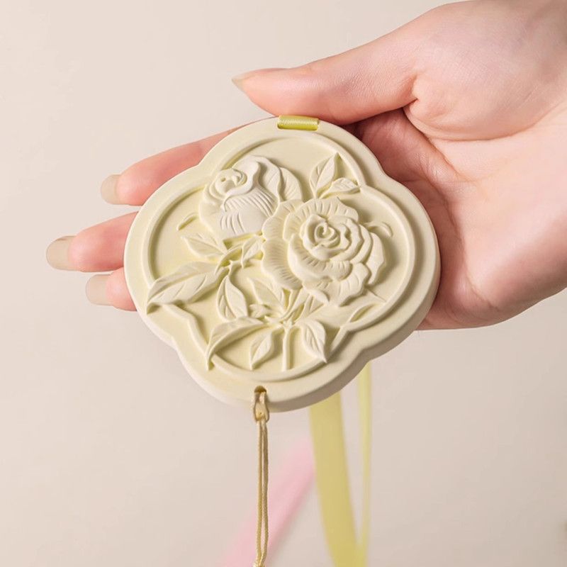 2PCS-3D Relief Fragrance Stone Hanging , Odor-Removing Solid Scent Tablet for Cars & Wardrobes—Night-Blooming Jasmine Scent