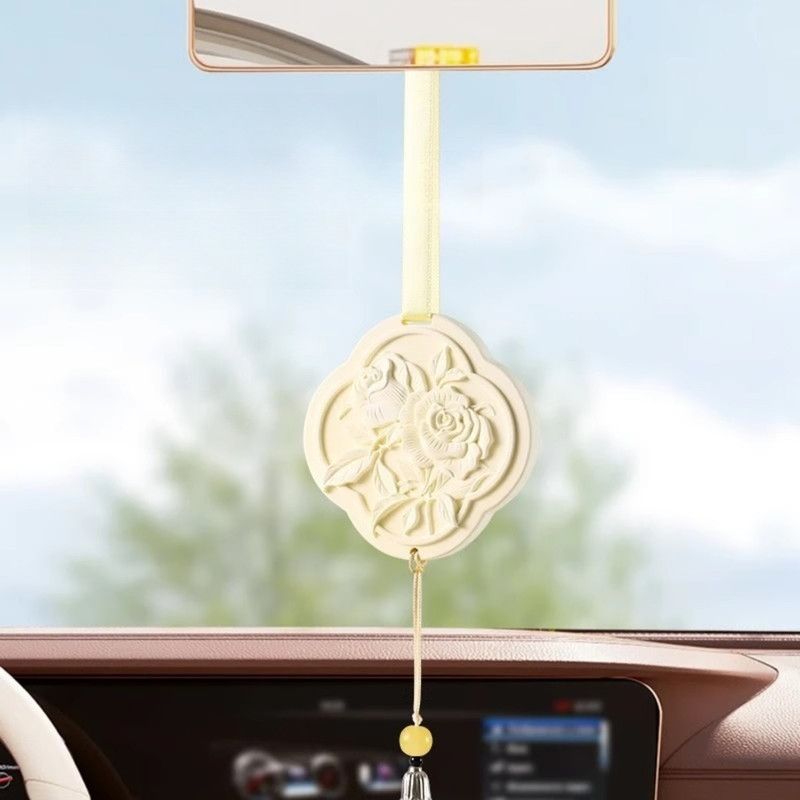 2PCS-3D Relief Fragrance Stone Hanging , Odor-Removing Solid Scent Tablet for Cars & Wardrobes—Night-Blooming Jasmine Scent