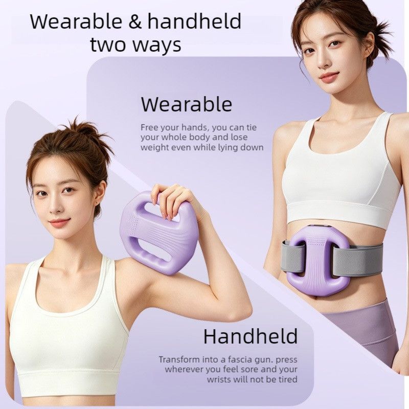 Dual Ring Vibration Massage Fascia Ring, Wearable & Handheld Dual-Use High-Power Fitness Massager—Purple