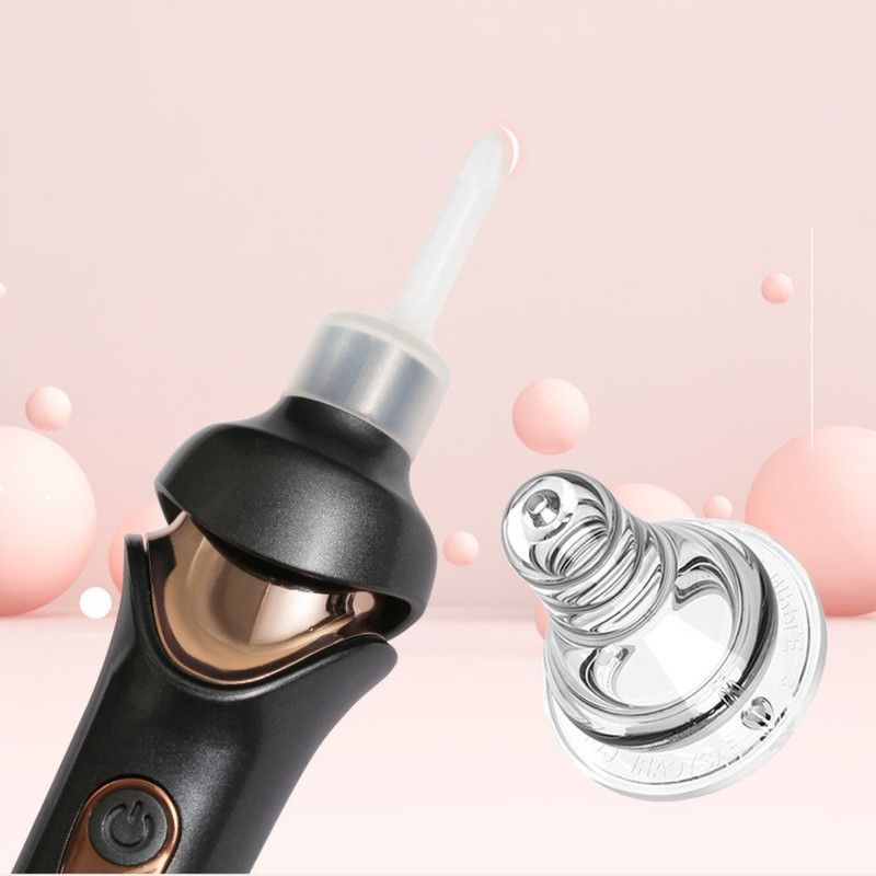 Electric Light-Up Earwax Remover, Self-Suction Ear Scoop Kit, Safe Ear Cleaning Tool for Kids & Adults—Black