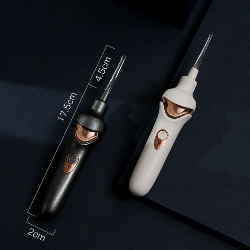 Electric Light-Up Earwax Remover, Self-Suction Ear Scoop Kit, Safe Ear Cleaning Tool for Kids & Adults—White