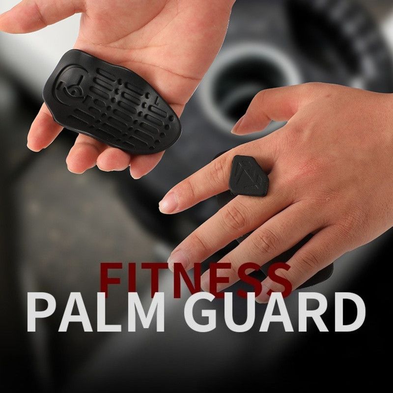Silicone Fitness Palm Guards, Anti-Slip Lifting Palm Pads, Blister Prevention Grips (1 Pair)—Black