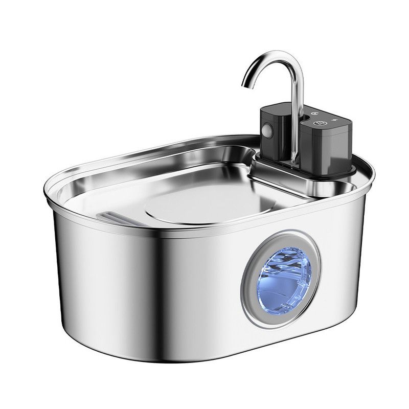 3.2L Large Capacity Stainless Steel Pet Water Fountain 4200mAh Rechargeable Battery Automatic Circulating Dog Cat Drinking Water Dispenser