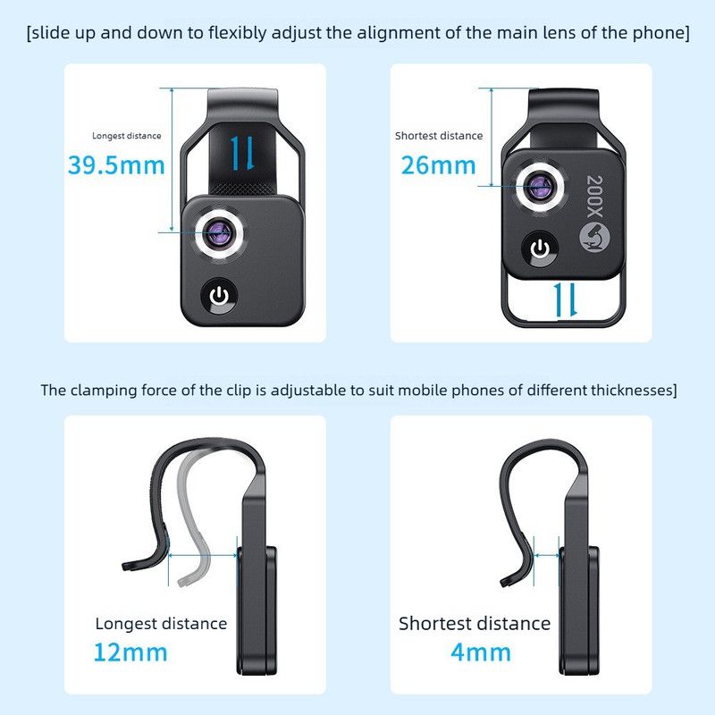 HD 200x Portable Microscope Lens for Smartphones – Kids Educational Science Toy, Biological Experiment Tool with CPL Filter