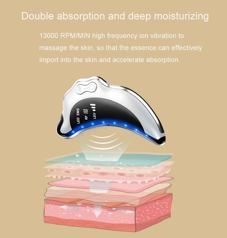 <p>EMS Microcurrent Facial Device with RF Radio Frequency, 5 Light Therapy, Thermal Heating &amp; Ionic Vibration Massage, Electric Gua Sha for Face, Chin, Arm &amp; Leg, Anti-Aging Skin Tightening &amp; Body Sculpting Tool, Quiet Skincare Massager</p>