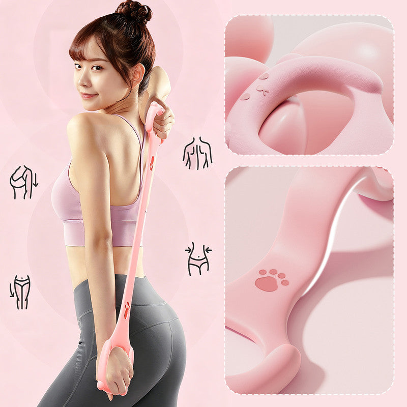 Resistance Band - 40 lbs - High-Elasticity, Break-Resistant - Home-Use Shoulder and Back Workout Tool - One-Piece Construction - Yoga Stretch Band - Back Training Tool - Back Shaping - Portable Fitness Equipment - Pink - 1 Piece