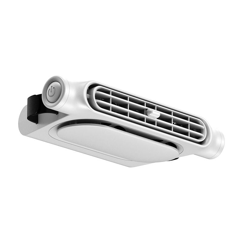 Car Seat Fan with 3000mAh Built-in Battery, Cordless & Plug-in Dual-Use-white