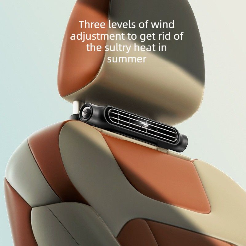 Car Seat Fan with 3000mAh Built-in Battery, Cordless & Plug-in Dual-Use-Beige