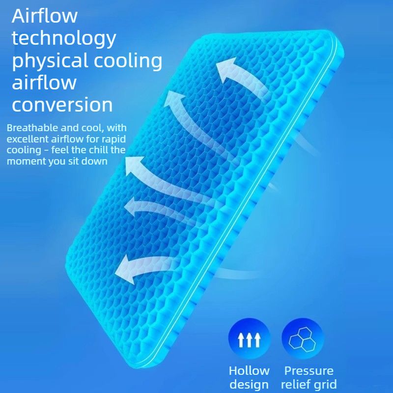Honeycomb Gel Seat Cushion Breathable Pressure Relief Cooling Pad, Orthopedic Support Seat Mat for Car Office Chair Long Sitting