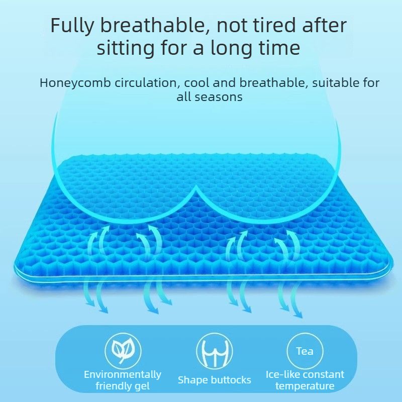 Honeycomb Gel Seat Cushion Breathable Pressure Relief Cooling Pad, Orthopedic Support Seat Mat for Car Office Chair Long Sitting