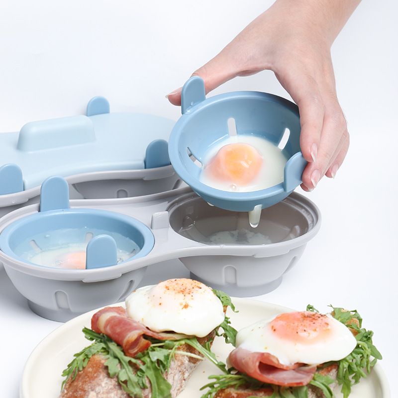 Microwave Egg Poacher – Egg Steamer Cooking Tool – Off-White