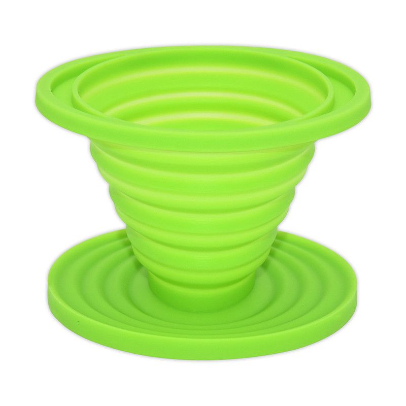 Food-Grade Silicone Foldable Coffee Dripper – Portable Outdoor Pour-Over Filter – Green