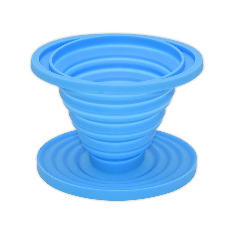Food-Grade Silicone Foldable Coffee Dripper – Portable Outdoor Pour-Over Filter – Blue