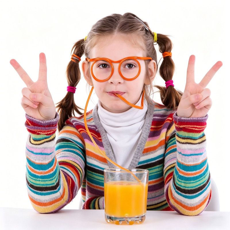 5-Pack Silly Straws Glasses, Reusable Crazy Straws for Kids, Flexible Twisty Straws Fun Eyeglass Frame Drinking Straws, Novelty Party Favors Supplies for Birthday, Game, Christmas, Holiday Decorations