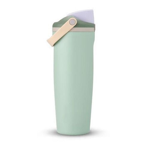 Portable Insulated Travel Mug Stainless Steel Leakproof Thermal Water Cup with Carry Clip for Outdoor Gym-Bean Green