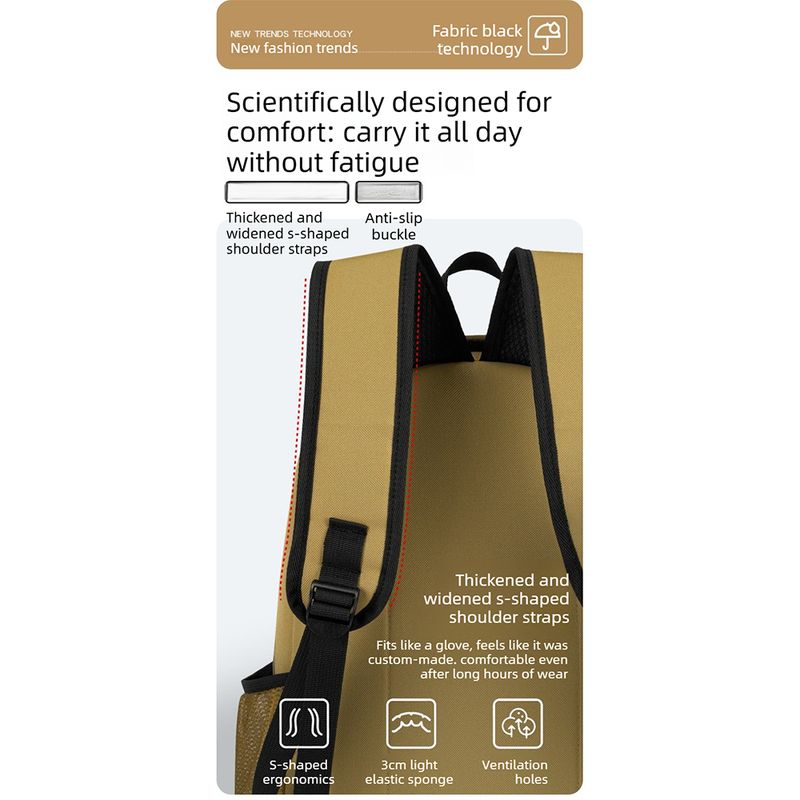 Casual School Backpack with USB Charging Port, Water Resistant Daypack for Uni Students & Daily Commute-khaki
