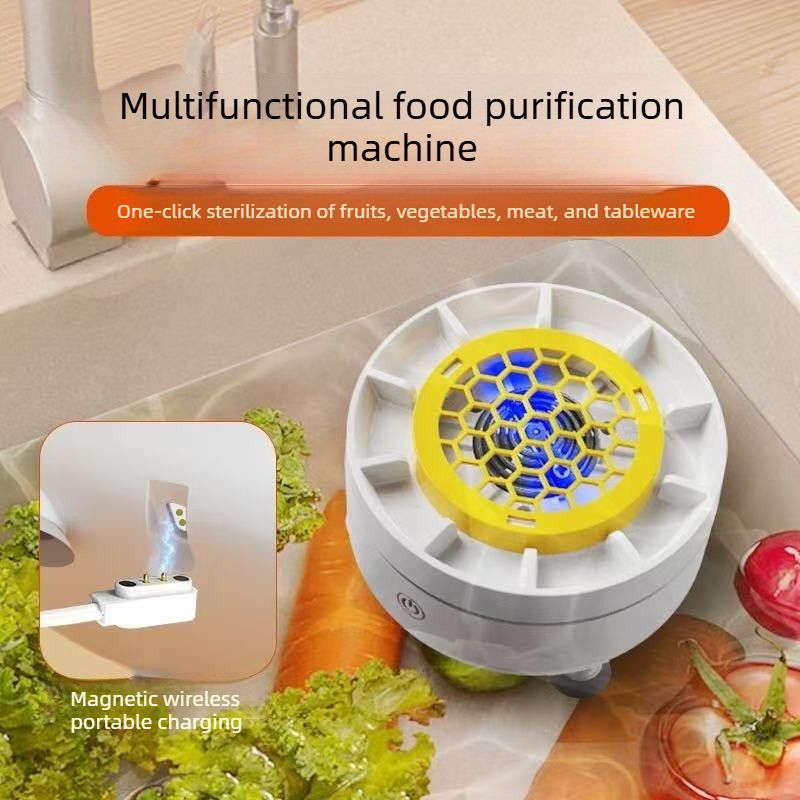 Ultrasonic Fruit and Vegetable Washing Machine, Automatic Food Purifier with Pesticide Remover and Sterilization Function, Multifunctional Countertop Cleaner for Household Use