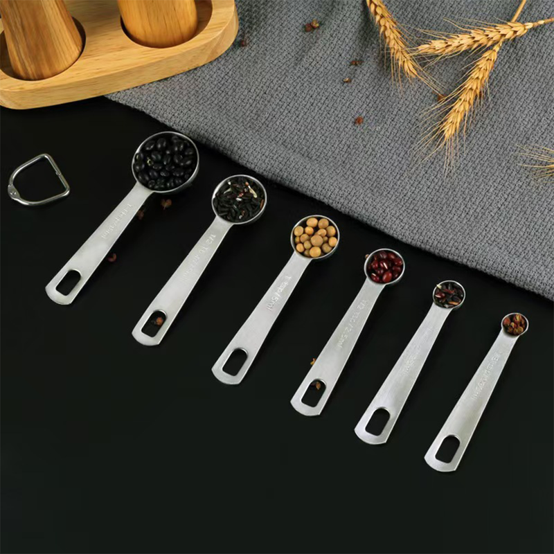 6‑Piece Stainless Steel Measuring Spoons Set, Metric & Imperial Marked Spoons for Baking Cooking Coffee & Spice Measuring