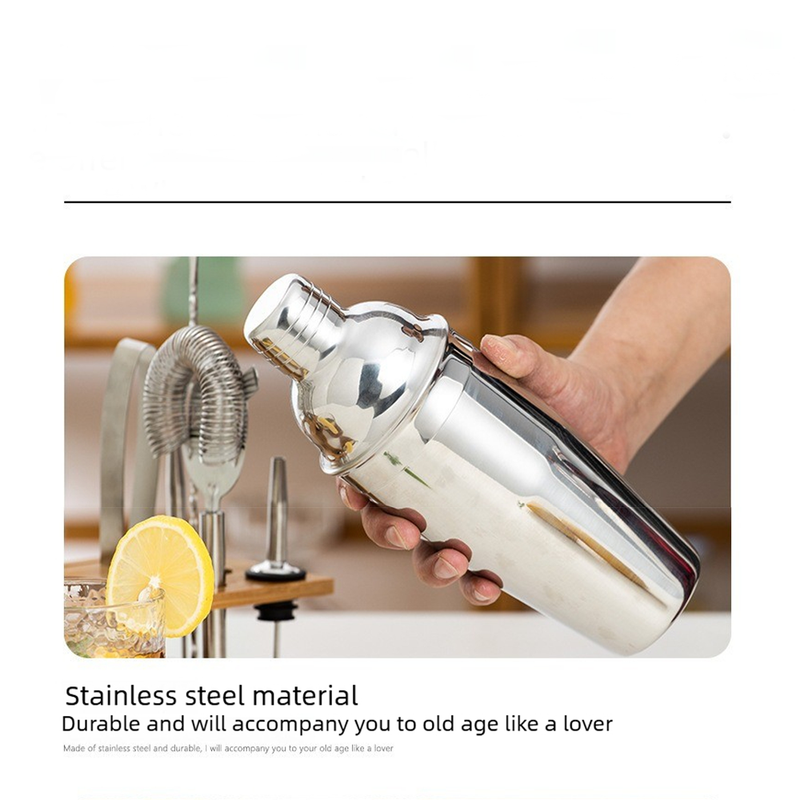 Complete Cocktail Shaker Bar Tool Kit 750ml, Home Bartender Mixology Set with Bamboo Storage Stand for Home Bar