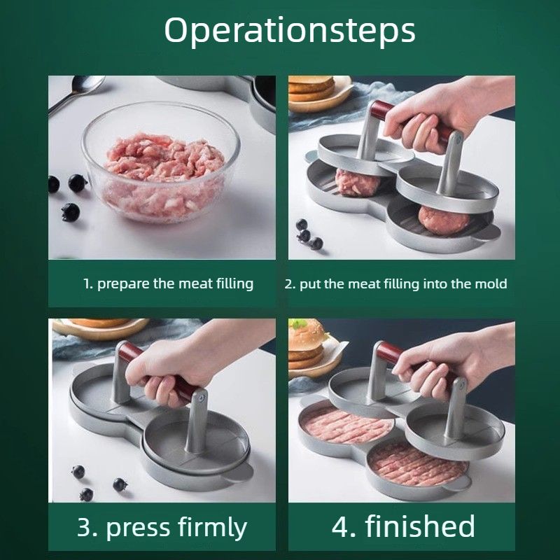 Double-Cavity Kitchen Hamburger Press for Home Use