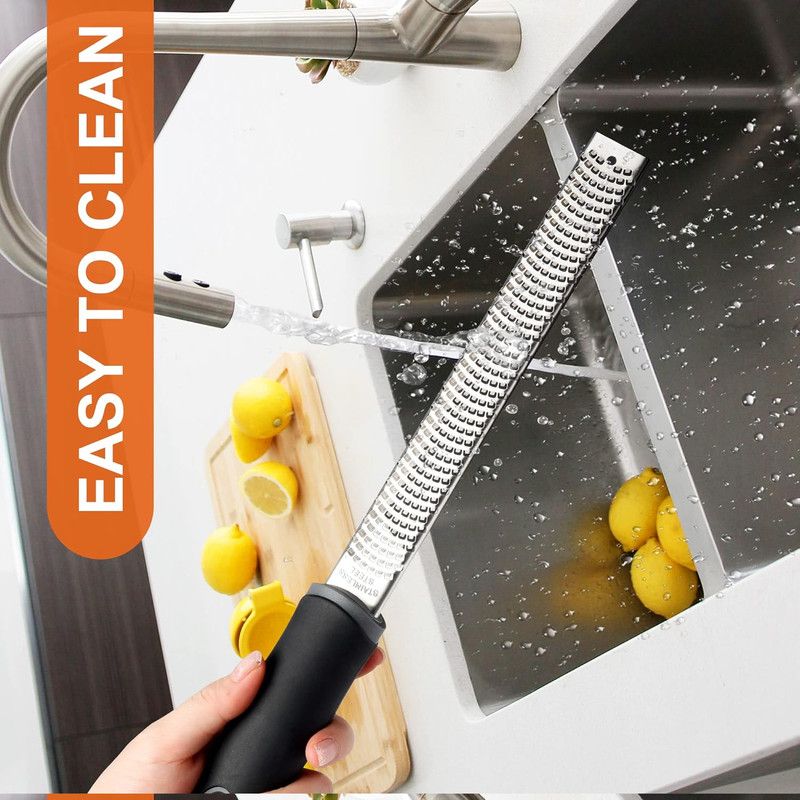 Stainless Steel Lemon Zester, Cheese Grater for Lime, Cheese, Dishwasher Safe