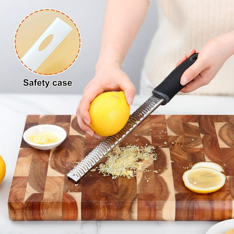 Stainless Steel Lemon Zester, Cheese Grater for Lime, Cheese, Dishwasher Safe