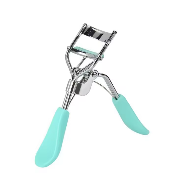 Premium Spring-Loaded Eyelash Curler - Wide Anti-Slip Handle for Easy Grip - Professional Makeup Lash Tool with Extra Refill Pads - Pastel Pink & Mint