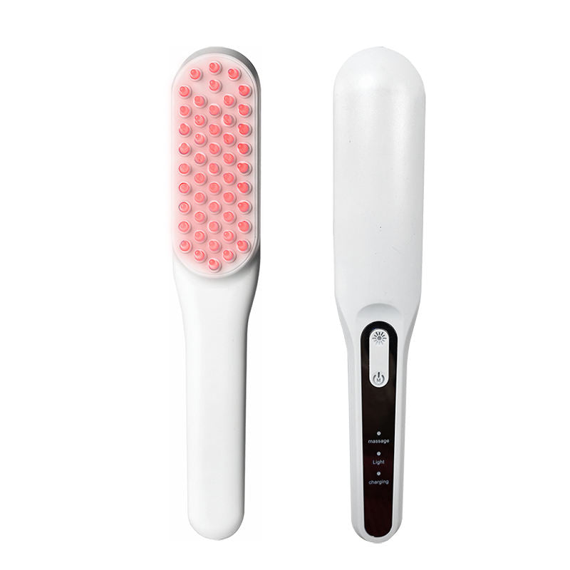 Red Electric Scalp Care Brush - Red Light Laser Therapy for Thicker Hair - Professional Vibrating Head Massager to Relieve Stress & Stimulate Follicles - USB Rechargeable