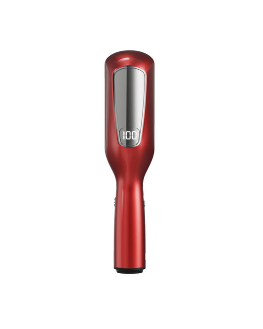 Red Automatic Split End Remover - Professional Hair Snips for Damaged Ends | Keep Your Length, Lose the Frizz | USB Rechargeable Cordless Hair Polisher for Women | Digital Battery Display