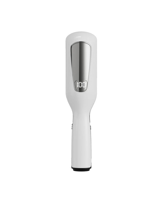 White Automatic Split End Remover - Professional Hair Snips for Damaged Ends | Keep Your Length, Lose the Frizz | USB Rechargeable Cordless Hair Polisher for Women | Digital Battery Display