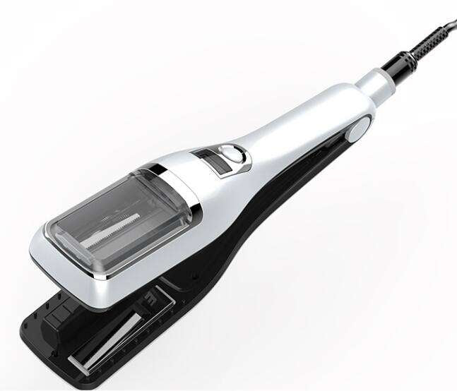 Silver Automatic Split End Remover & Hair Straightener Iron | Professional Snips for Damaged Hair Ends | Achieve Silky Smooth Hair without Losing Length | 2-in-1 Digital Hair Polisher Styler