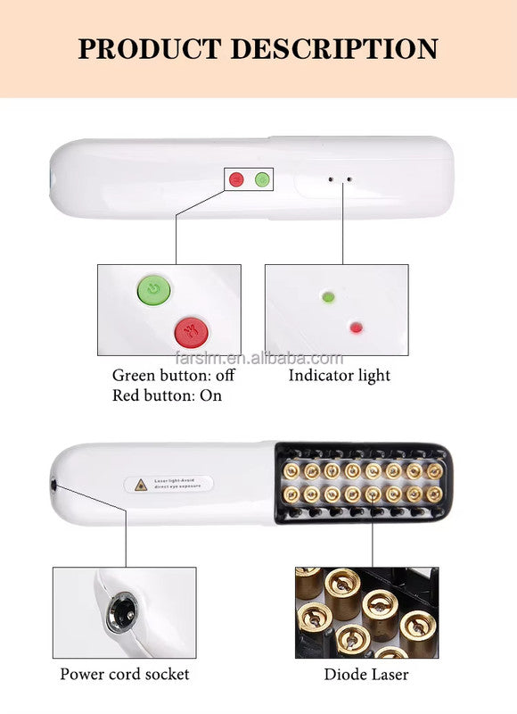 2-in-1 Smart AI Hair Straightener Brush & Red Light Therapy Comb - Cordless Mini Hot Comb with 3 Temp Settings - Portable Ceramic Straightening Brush for Travel & Quick Touch-ups - Fast Heating Hair Styler