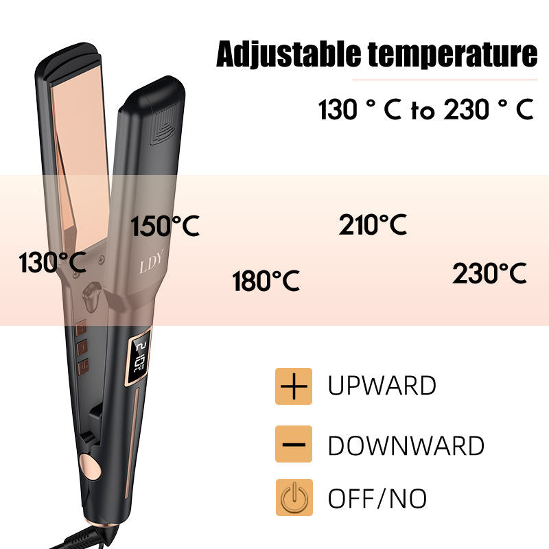White Advanced Titanium Ion Flat Iron - Professional Hair Straightening & Curling Styler - Ventilated Plates for Steam Release - Instant Heat-up Salon Styling Tool with Auto Shut-Off